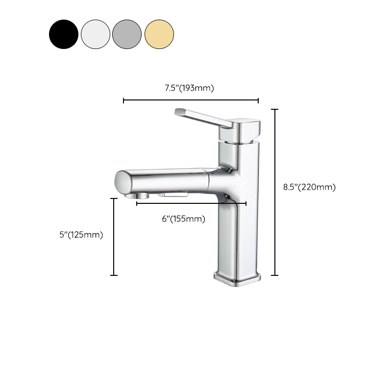 Modern Bathroom Faucet Brass Lever Handles Swivel Spout Bathroom Sink Faucet