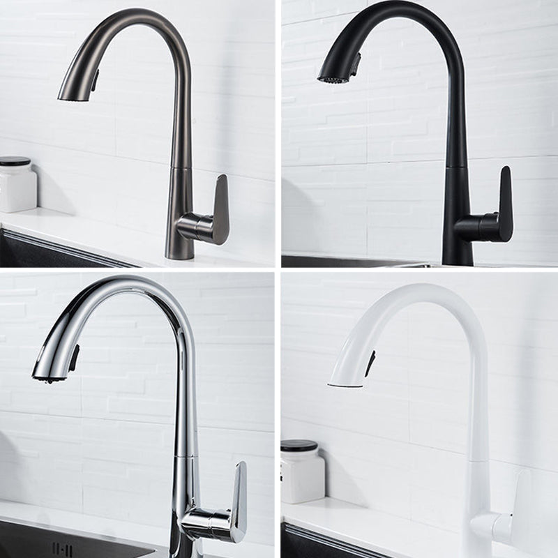 Modern 1-Handle Faucet Pull down Stainless Steel Standard Kitchen Faucet