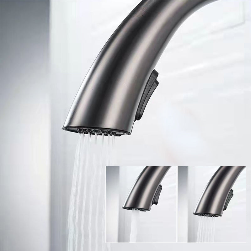 Modern 1-Handle Faucet Pull down Stainless Steel Standard Kitchen Faucet