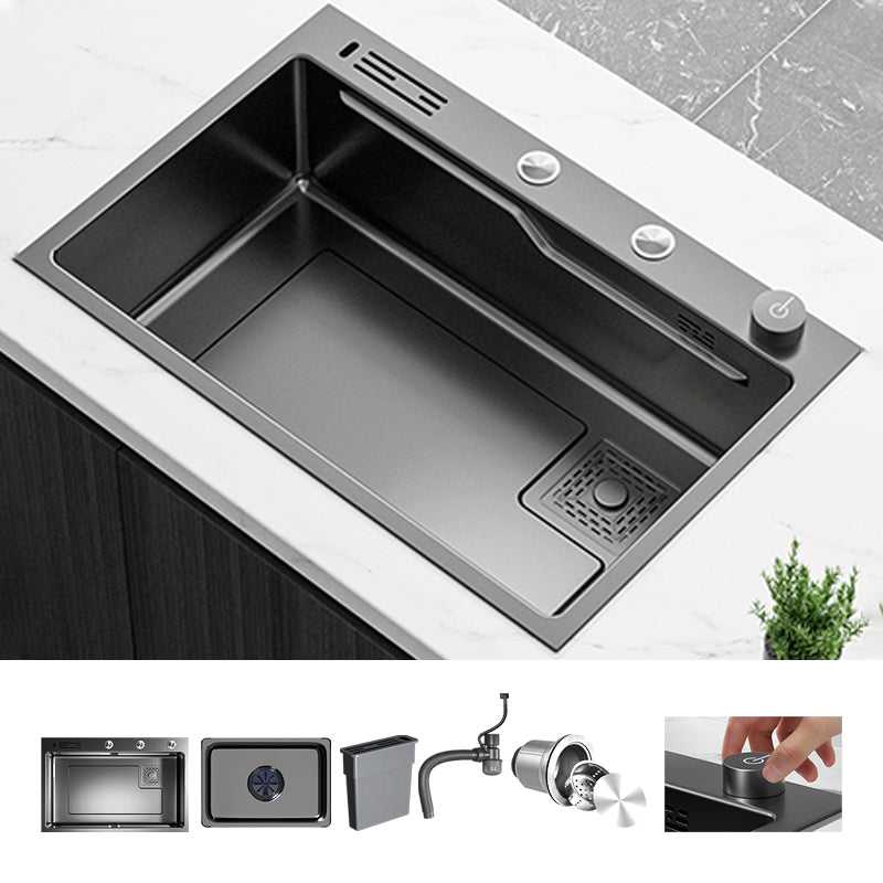 Contemporary Style Kitchen Sink Set Stainless Steel Corrosion Resistant Kitchen Sink Set