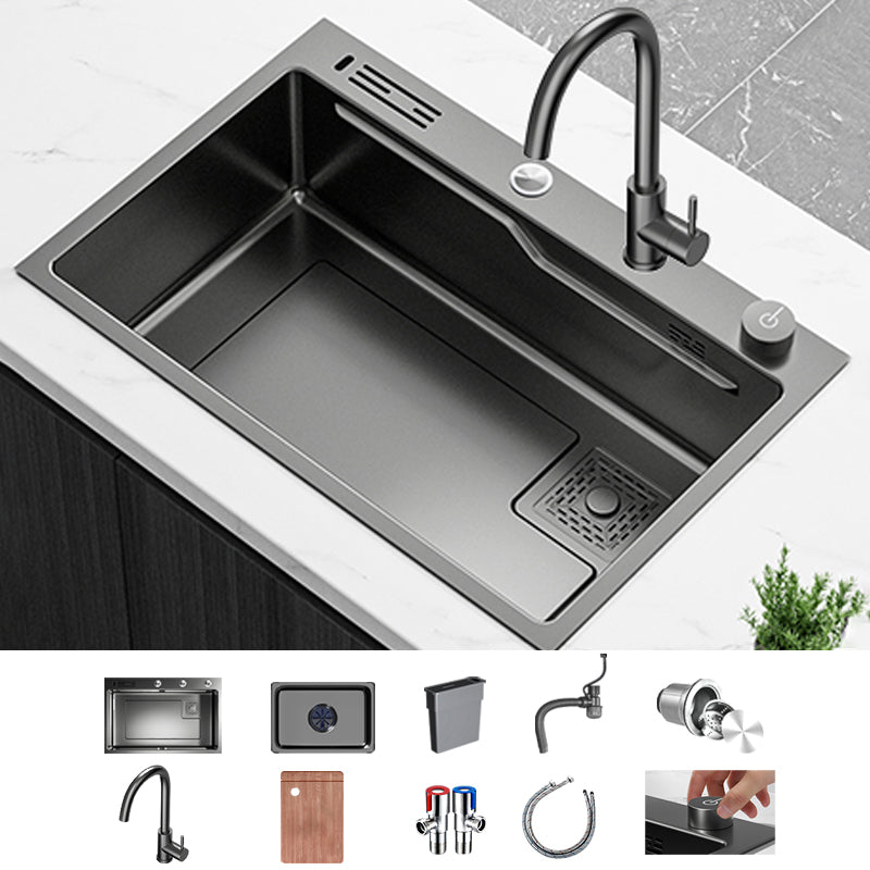 Contemporary Style Kitchen Sink Set Stainless Steel Corrosion Resistant Kitchen Sink Set