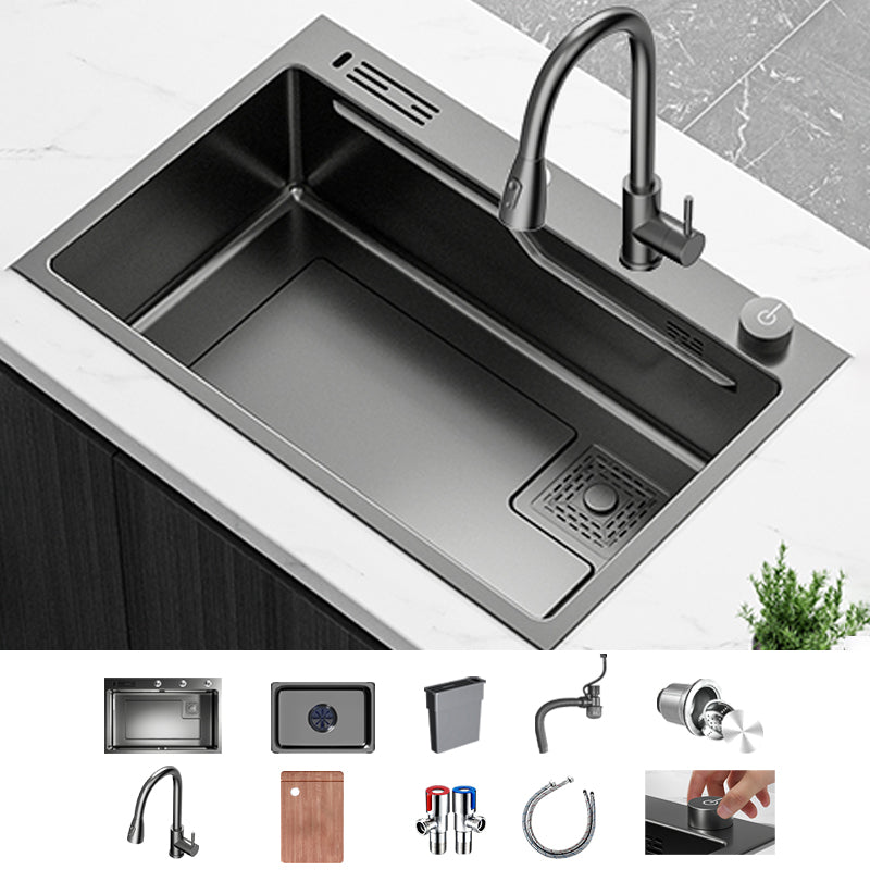 Contemporary Style Kitchen Sink Set Stainless Steel Corrosion Resistant Kitchen Sink Set