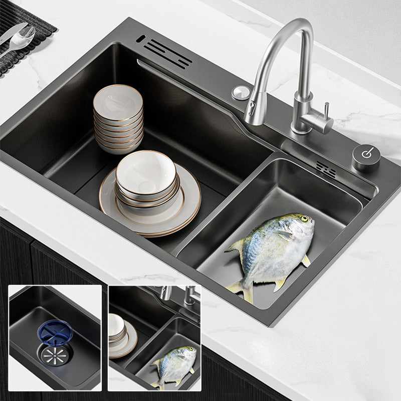 Contemporary Style Kitchen Sink Set Stainless Steel Corrosion Resistant Kitchen Sink Set