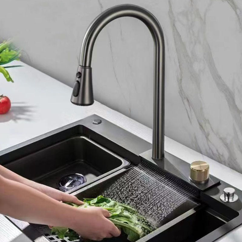 Modern Kitchen Sink Stainless Steel with Accessories and Faucet Bar Prep Sink