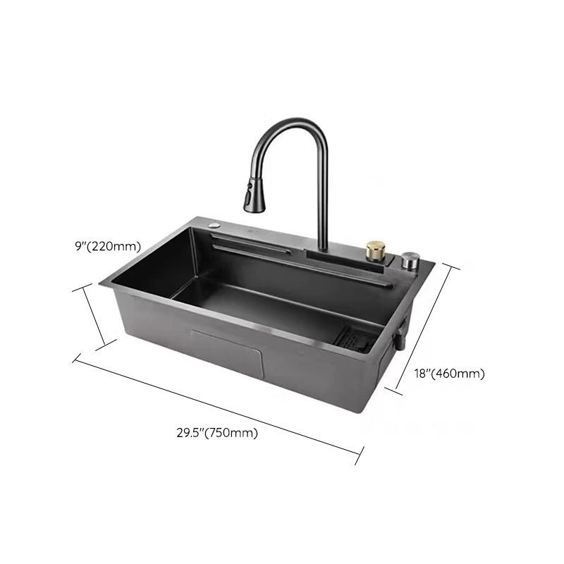 Modern Kitchen Sink Stainless Steel with Accessories and Faucet Bar Prep Sink