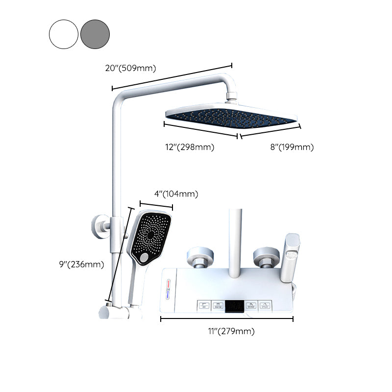 Brass Wall Mounted Shower Combo Rain Shower Set with Slide Bar Included