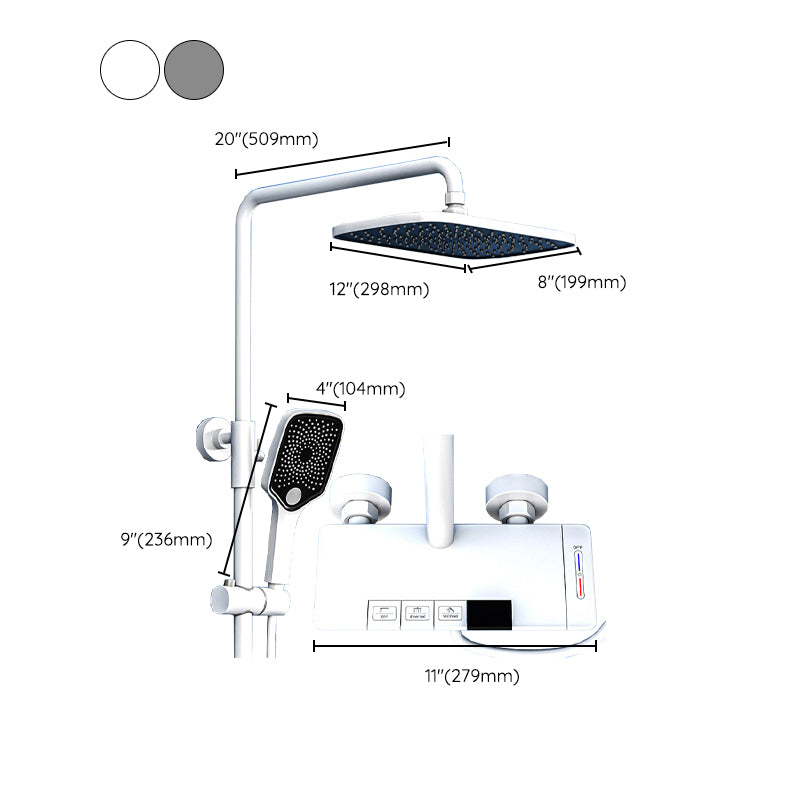 Brass Wall Mounted Shower Combo Rain Shower Set with Slide Bar Included