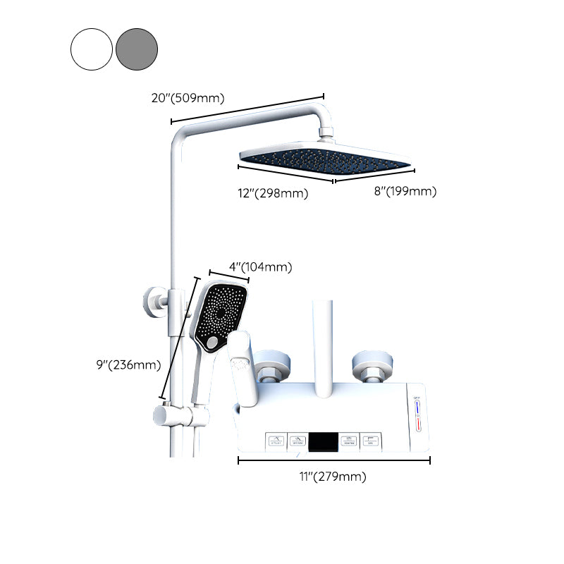 Brass Wall Mounted Shower Combo Rain Shower Set with Slide Bar Included