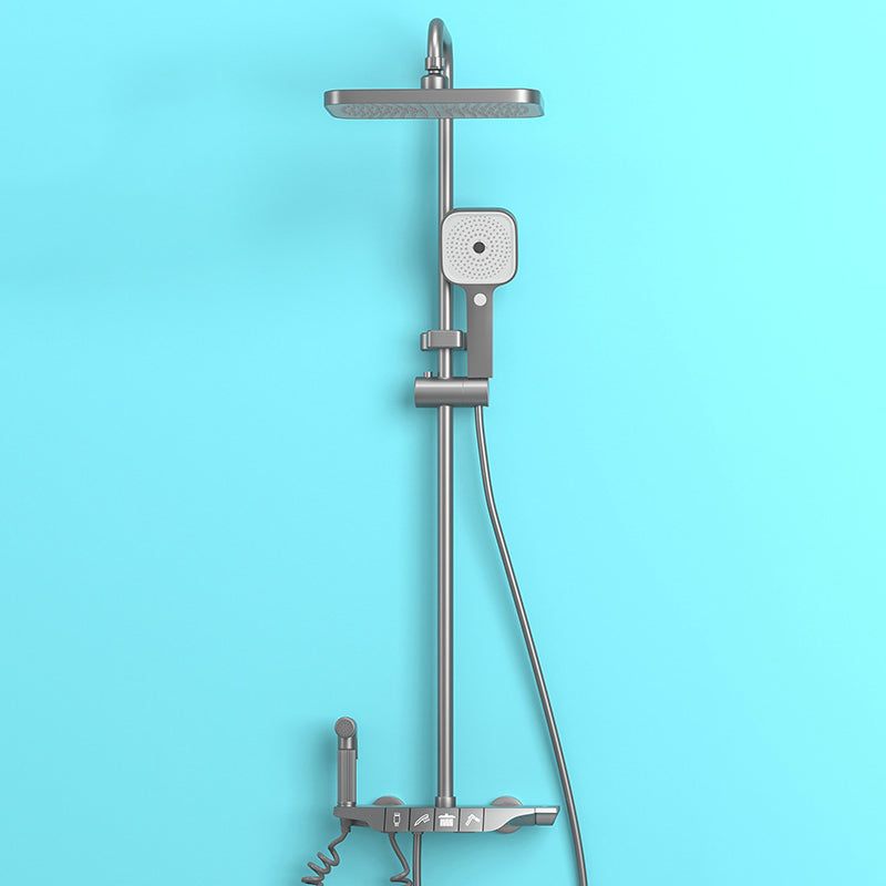 Modern Shower System Wall Mounted Spot Resist Rectangle Shower System with Hand Shower