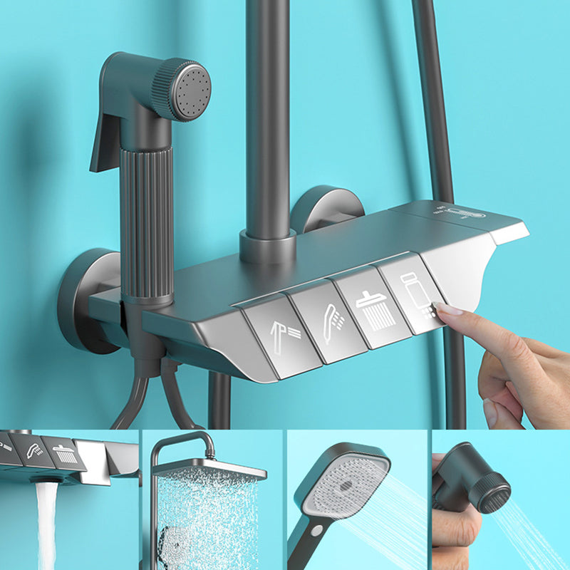 Modern Shower System Wall Mounted Spot Resist Rectangle Shower System with Hand Shower