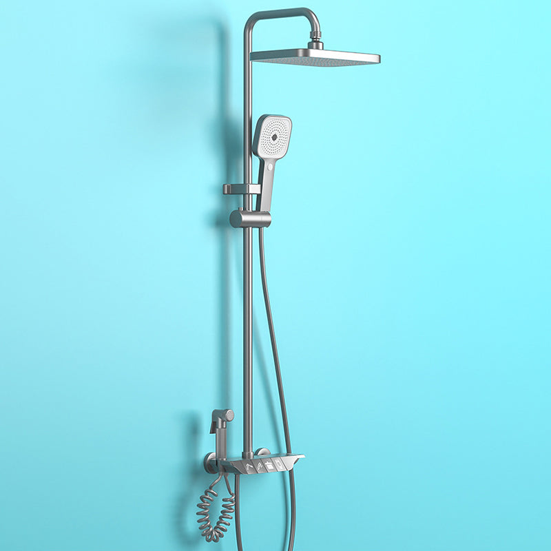 Modern Shower System Wall Mounted Spot Resist Rectangle Shower System with Hand Shower