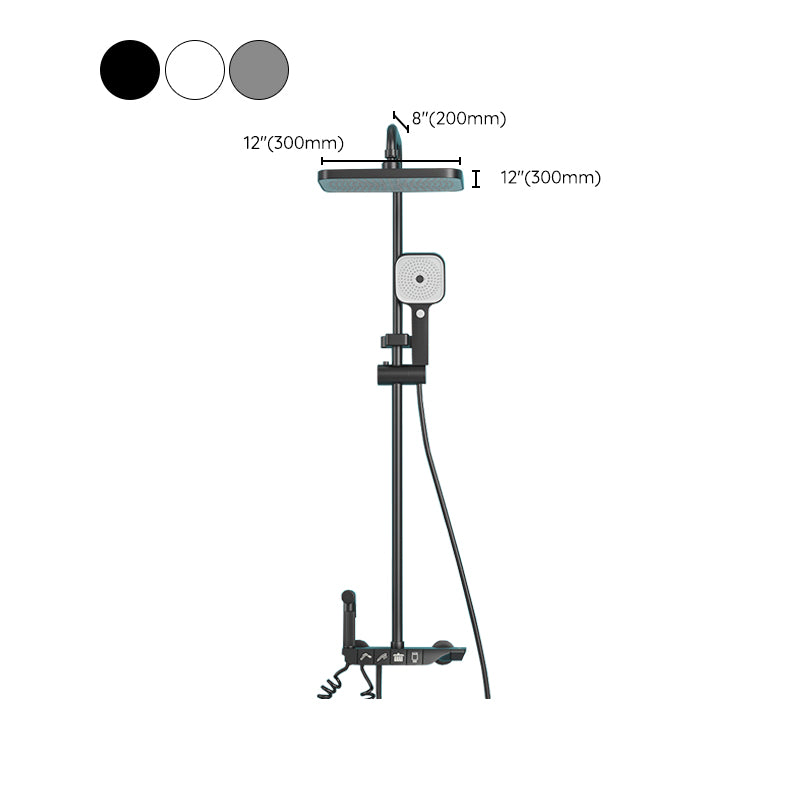 Modern Shower System Wall Mounted Spot Resist Rectangle Shower System with Hand Shower