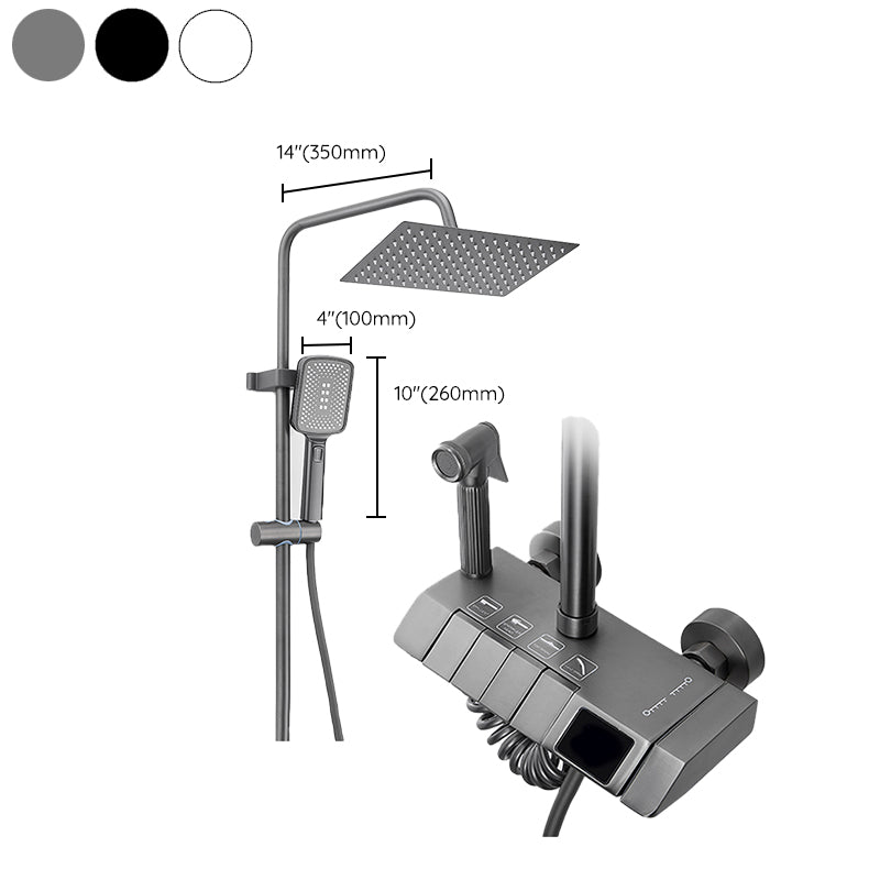 Contemporary Shower System Slide Bar Handheld Shower Head Wall Mounted Shower Set