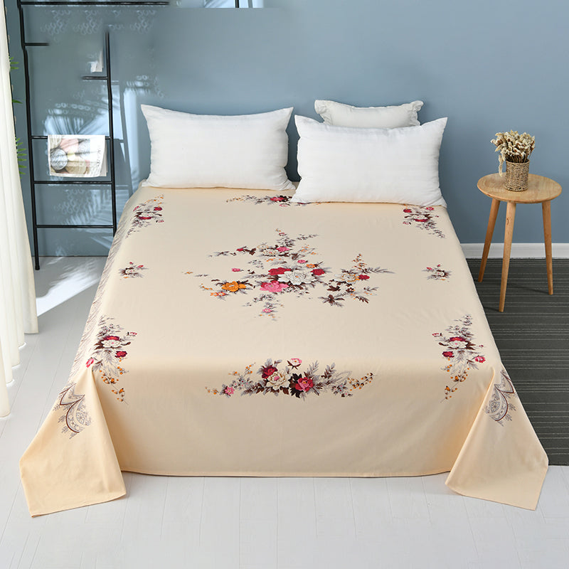 Cotton Floral Sheet Bedroom Simple Vintage National Sheet Sets