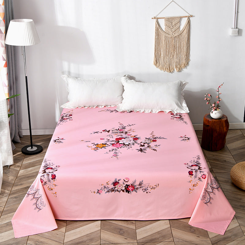 Cotton Floral Sheet Bedroom Simple Vintage National Sheet Sets