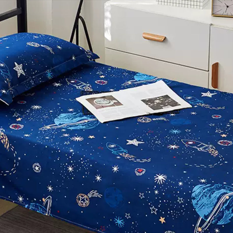 Cotton Sheet Set 3-Piece Cartoon Pattern Polyester Fade Resistant Bed Sheet