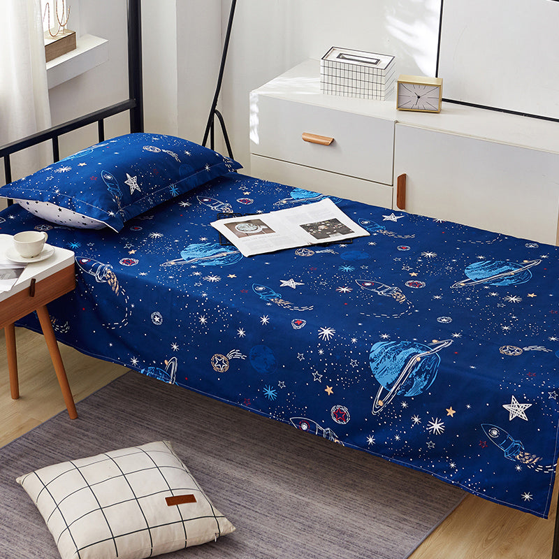 Cotton Sheet Set 3-Piece Cartoon Pattern Polyester Fade Resistant Bed Sheet