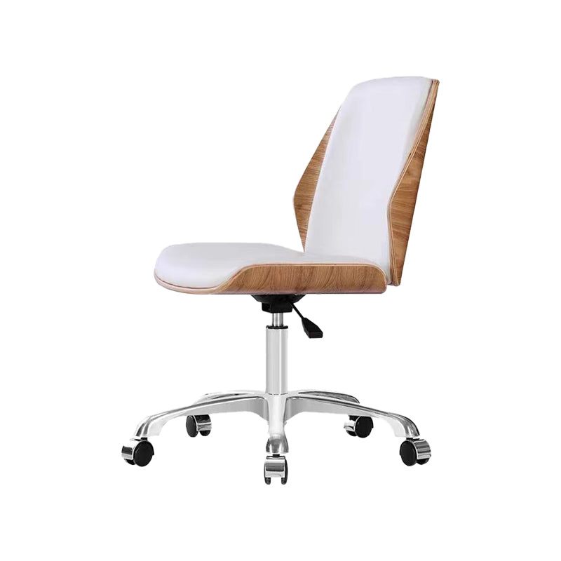 Modern Desk Chair Leather Conference Chair Mid Back Chair with Wheels