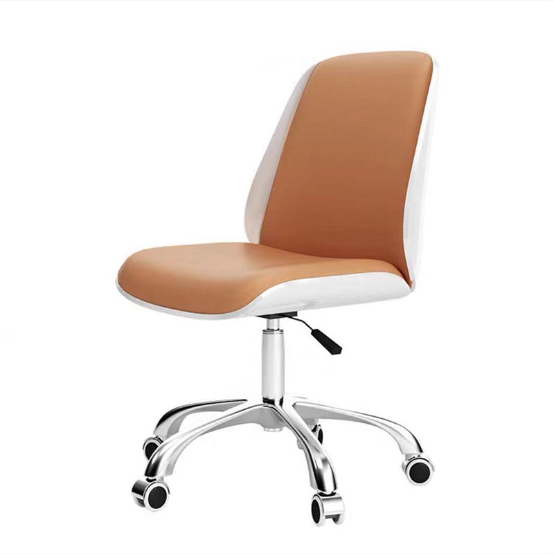 Modern Desk Chair Leather Conference Chair Mid Back Chair with Wheels