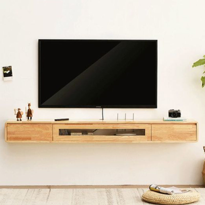 Modern Wood TV Stand Console Wall-mounted TV Media Stand with Storage for Living Room