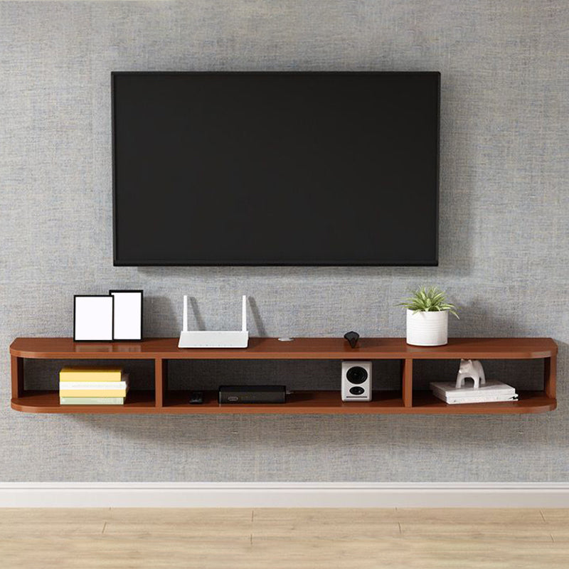 Modern Wood TV Stand Console Wall-mounted TV Media Stand with Shelves for Living Room