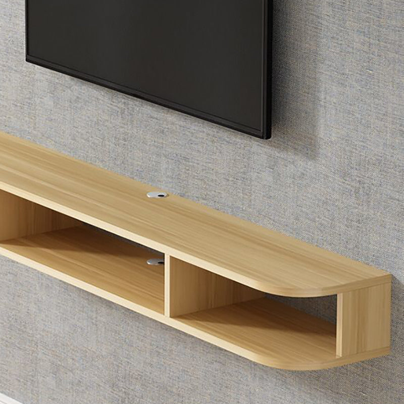 Modern Wood TV Stand Console Wall-mounted TV Media Stand with Shelves for Living Room