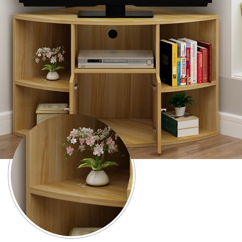 Modern Wood TV Console Corner Unit TV Media Stand for Living Room