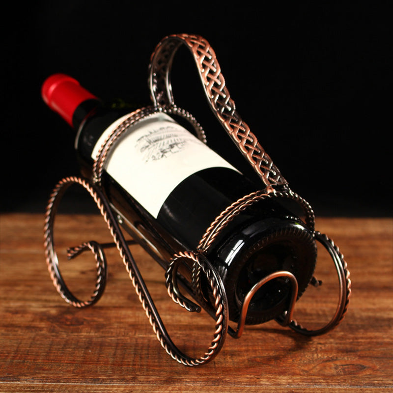 Industrial Metal Wine Rack Free-Stand Tabletop Wine Bottle & Glass Rack for Kitchen