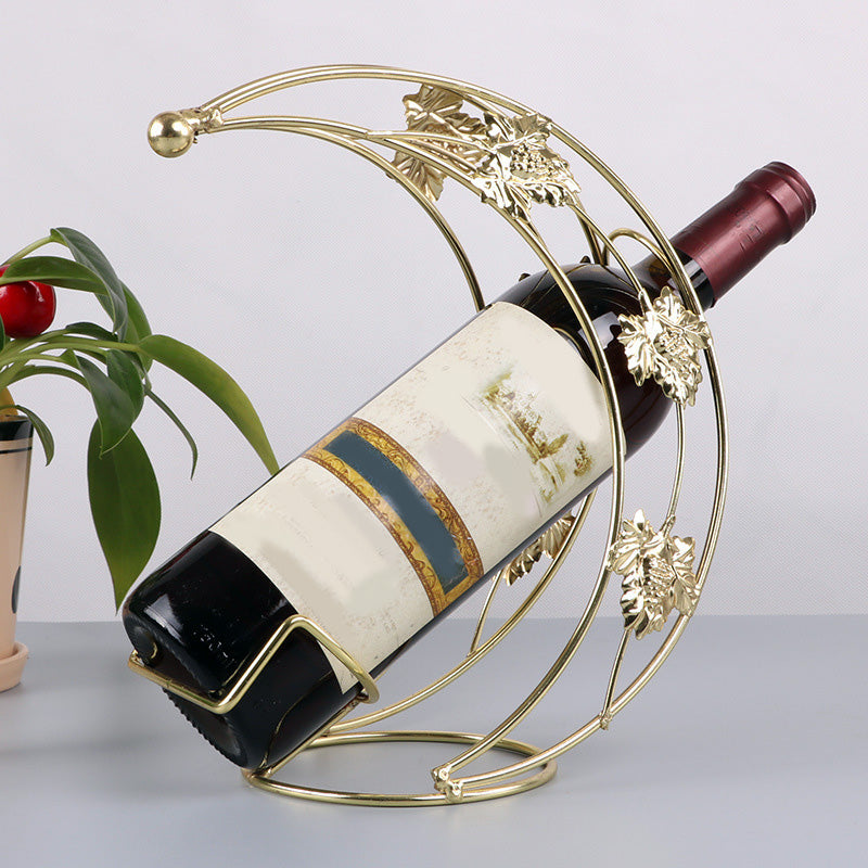 Glam Metal Wine Bottle Rack Countertop Bottle Holder for Living Room