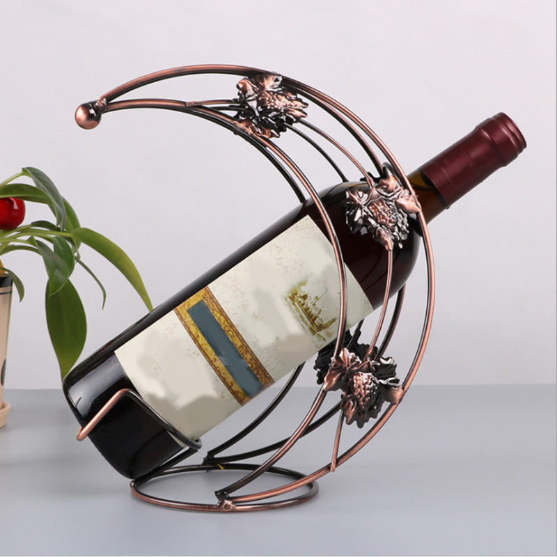 Glam Metal Wine Bottle Rack Countertop Bottle Holder for Living Room