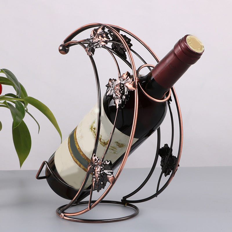 Glam Metal Wine Bottle Rack Countertop Bottle Holder for Living Room