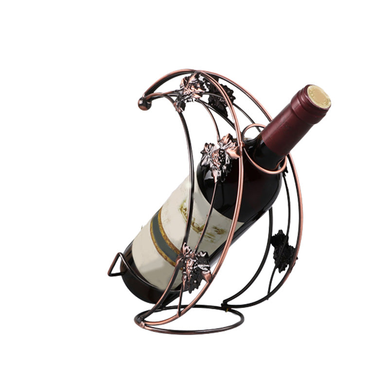 Glam Metal Wine Bottle Rack Countertop Bottle Holder for Living Room