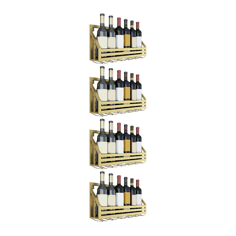 Metal Wall Mounted Wine Bottle & Glass Rack Modern Wine Holder for Kitchen