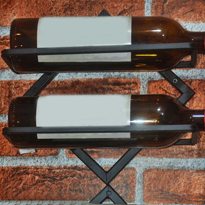 Metal Wall Mounted Wine Rack Glam Simple Bottle Holder for Kitchen