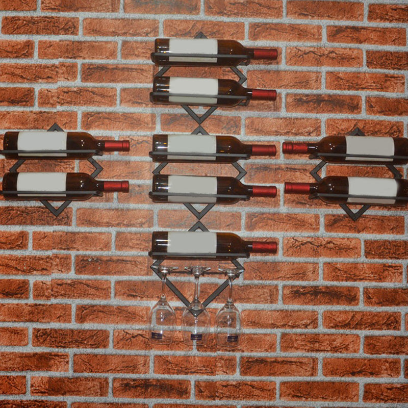 Metal Wall Mounted Wine Rack Glam Simple Bottle Holder for Kitchen