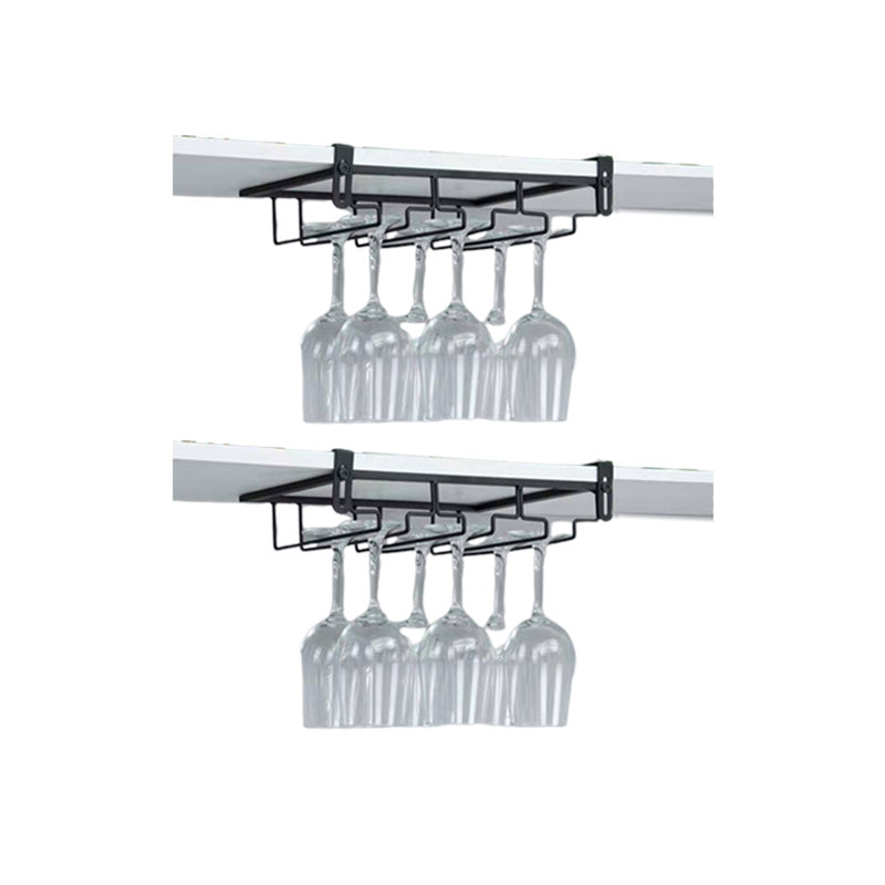 Contemporary Hanging Wine Glass Rack Stemware Holder for Kitchen