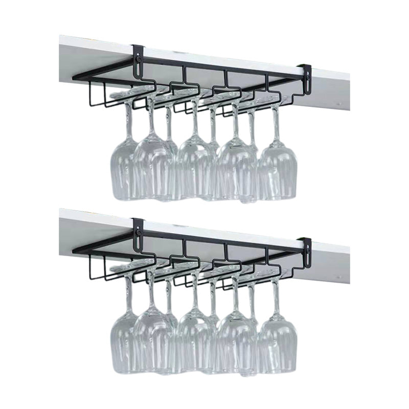 Contemporary Hanging Wine Glass Rack Stemware Holder for Kitchen