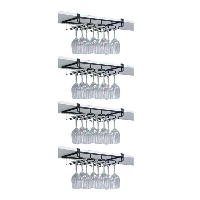 Contemporary Hanging Wine Glass Rack Stemware Holder for Kitchen