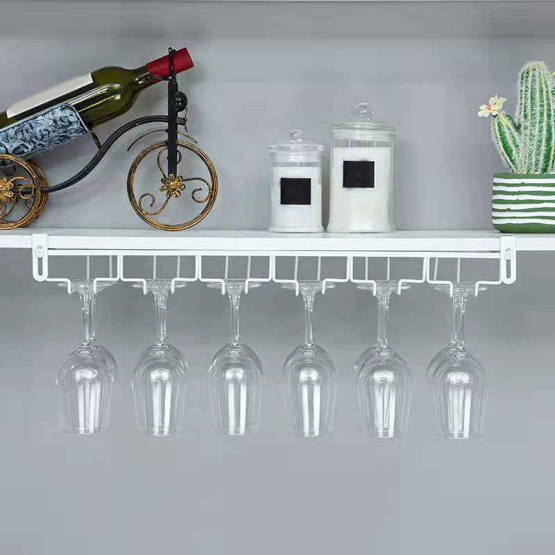 Contemporary Hanging Wine Glass Rack Stemware Holder for Kitchen