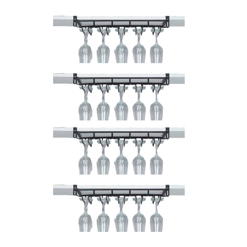 Contemporary Hanging Wine Glass Rack Stemware Holder for Kitchen