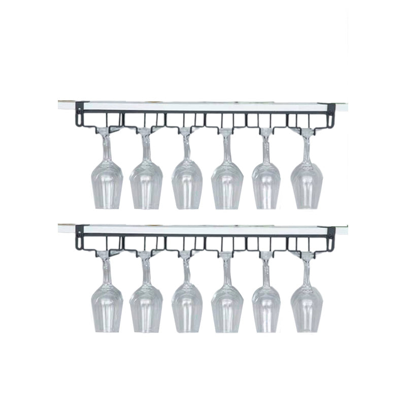 Contemporary Hanging Wine Glass Rack Stemware Holder for Kitchen