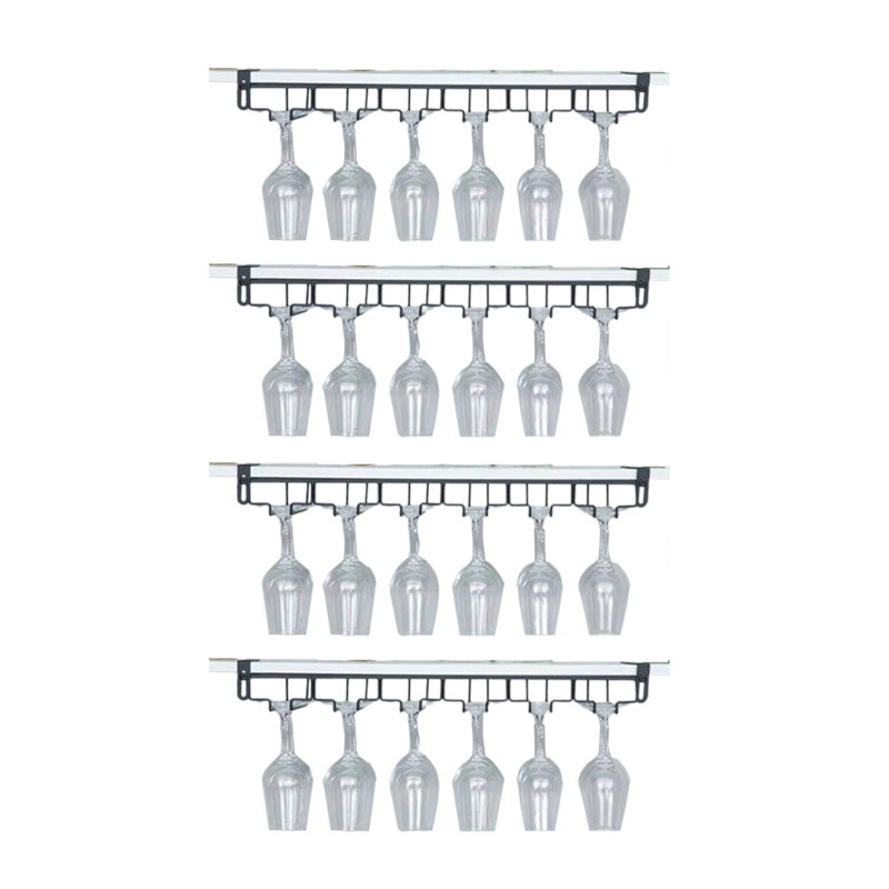 Contemporary Hanging Wine Glass Rack Stemware Holder for Kitchen