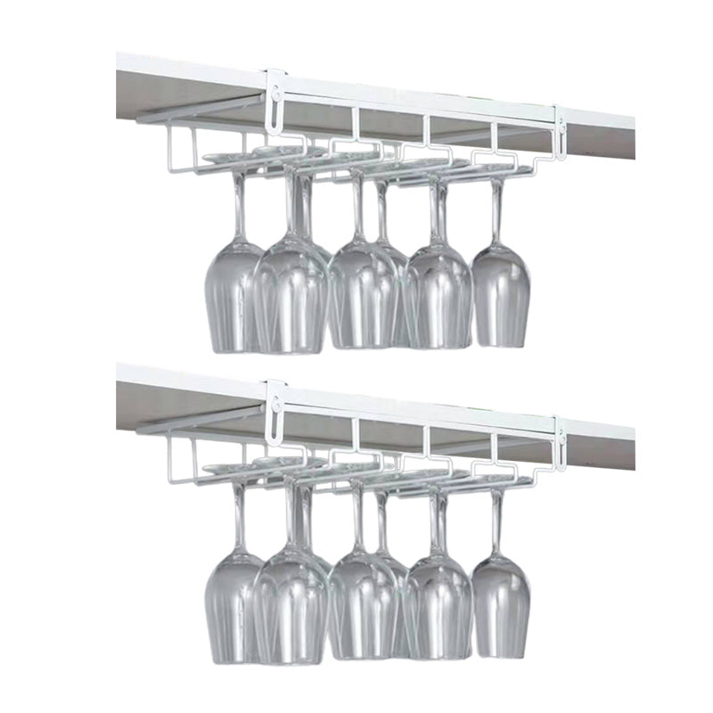 Contemporary Hanging Wine Glass Rack Stemware Holder for Kitchen