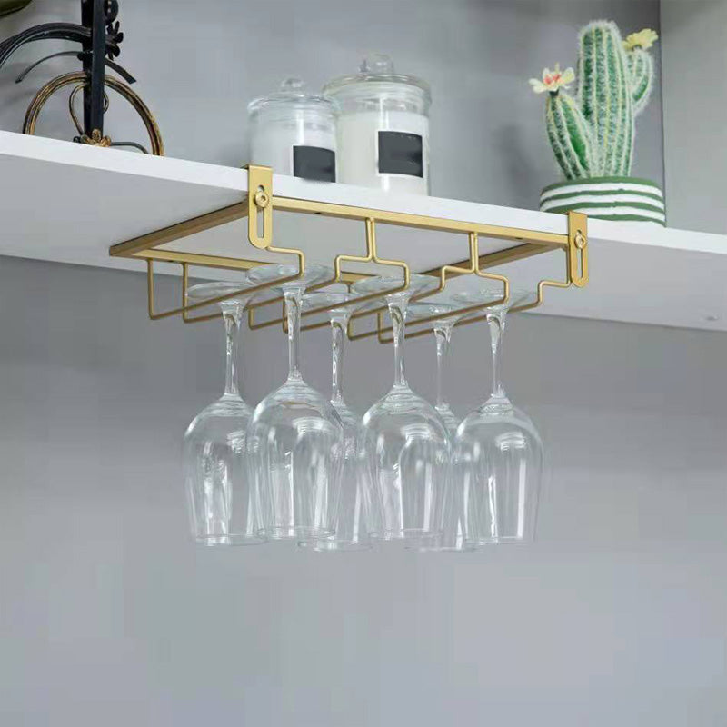 Contemporary Hanging Wine Glass Rack Stemware Holder for Kitchen