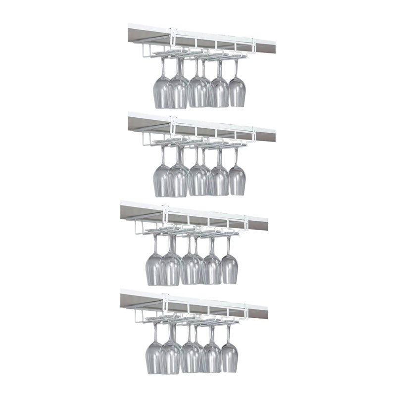 Contemporary Hanging Wine Glass Rack Stemware Holder for Kitchen