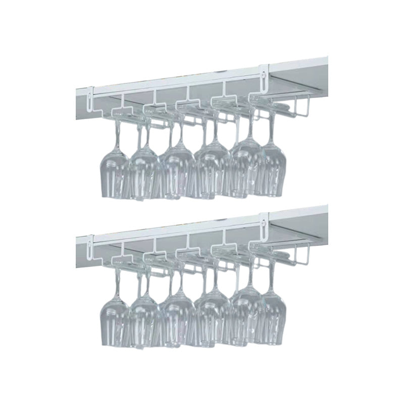 Contemporary Hanging Wine Glass Rack Stemware Holder for Kitchen