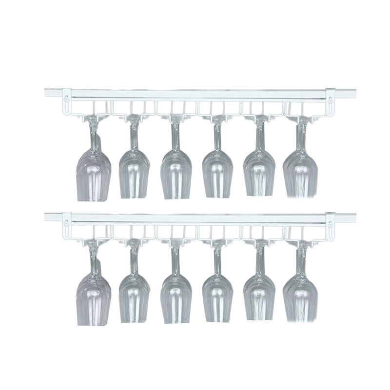 Contemporary Hanging Wine Glass Rack Stemware Holder for Kitchen