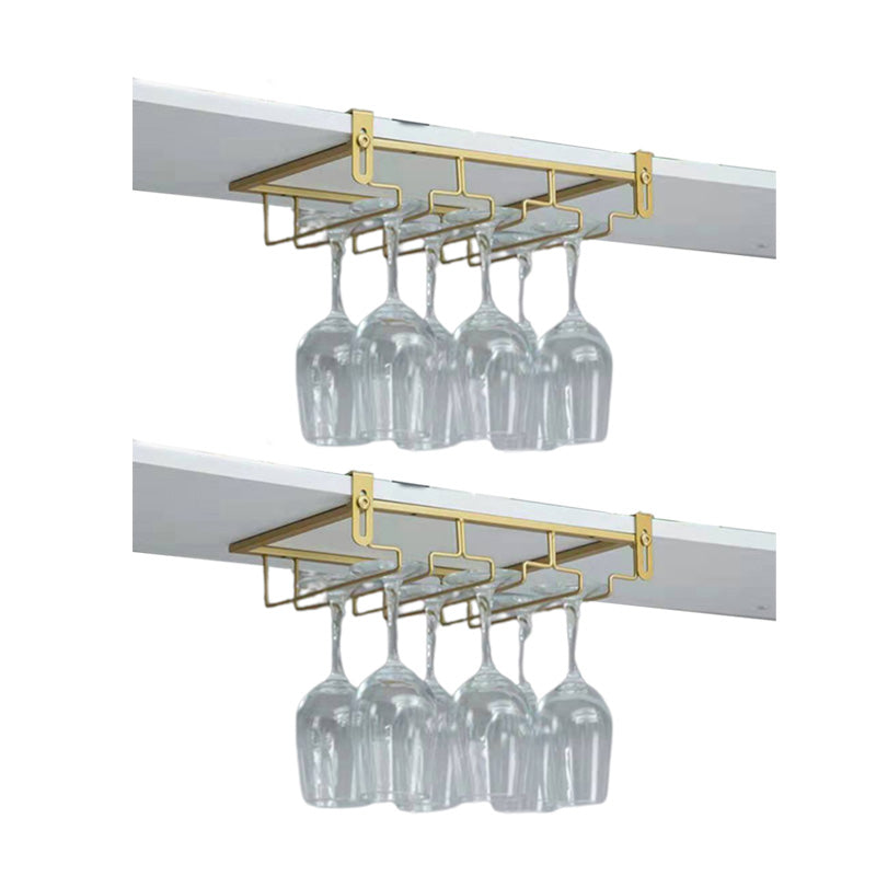 Contemporary Hanging Wine Glass Rack Stemware Holder for Kitchen