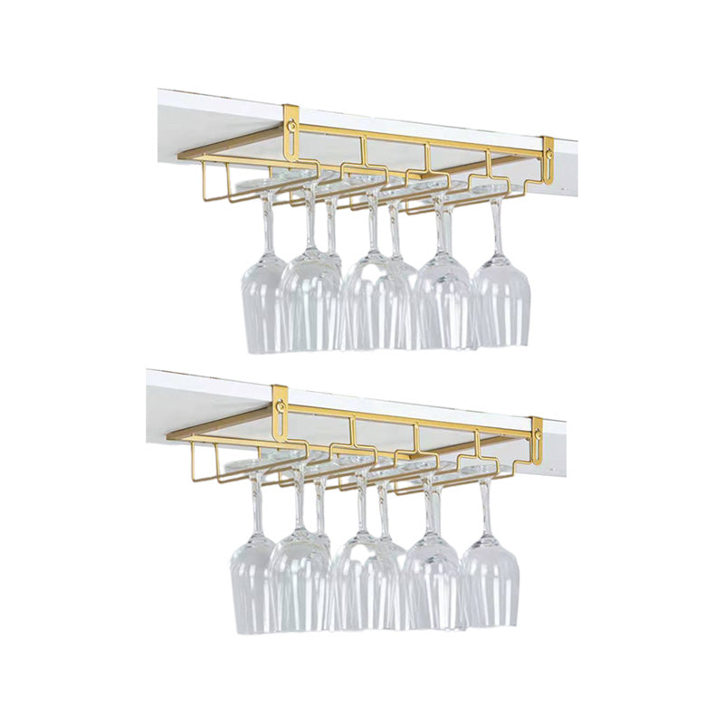 Contemporary Hanging Wine Glass Rack Stemware Holder for Kitchen