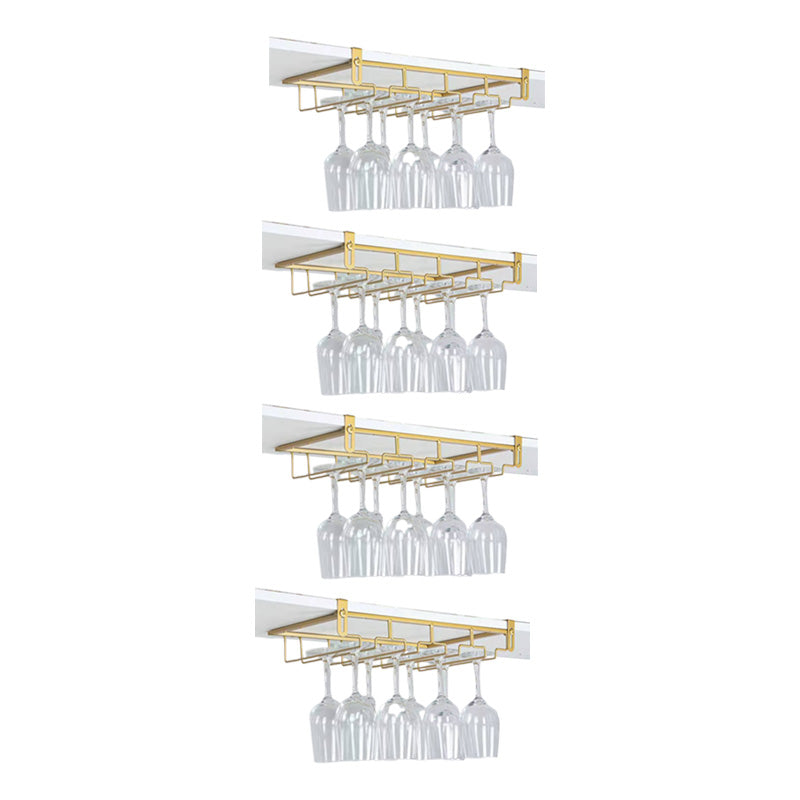 Contemporary Hanging Wine Glass Rack Stemware Holder for Kitchen